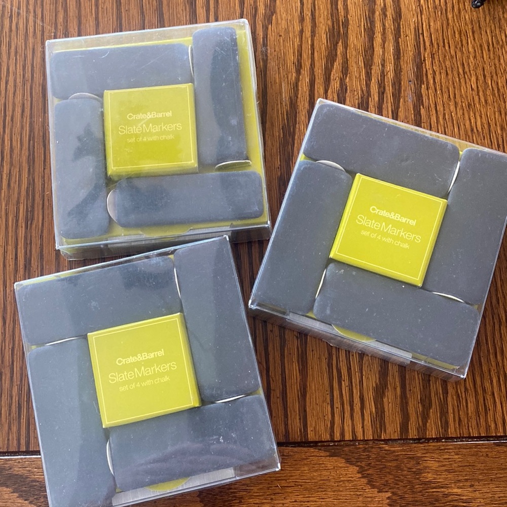 Slate Markers with chalk. 3 packs of 4. (12 total)